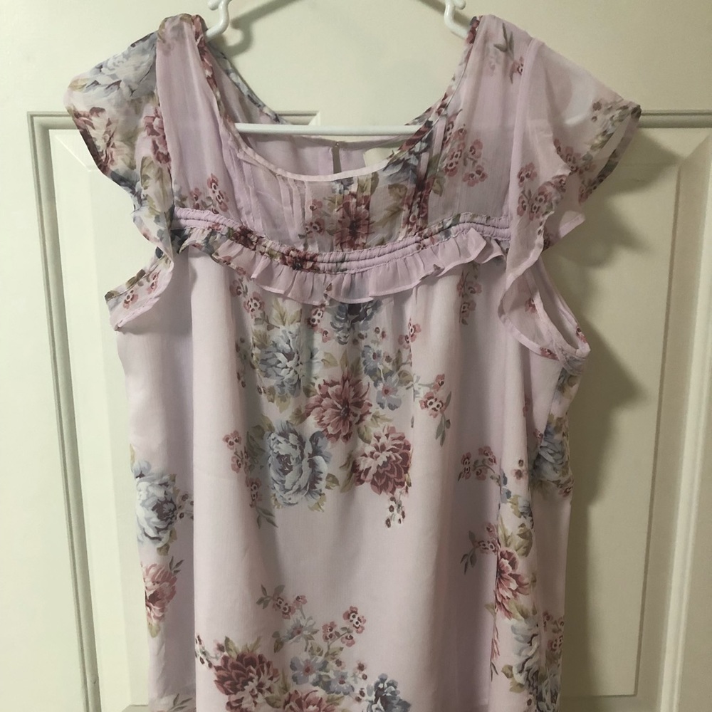 Pink floral blouse